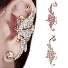 s Shiny Womens Butterfly Wings Shape Left Ear Clip Clamp Earrings EF8
