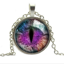 Blue Green Cat Eye Necklace Pendant Charming Rhinestone Ethnic Necklace for Men Women Jewelry EF8