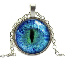 Blue Green Cat Eye Necklace Pendant Charming Rhinestone Ethnic Necklace for Men Women Jewelry EF8