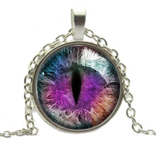 Blue Green Cat Eye Necklace Pendant Charming Rhinestone Ethnic Necklace for Men Women Jewelry EF8