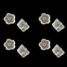 Rubber Flower Style Clear Studs Earring Back Jewelry Small Accessories 100Pcs EF8