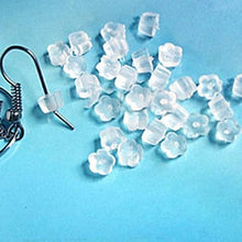Rubber Flower Style Clear Studs Earring Back Jewelry Small Accessories 100Pcs EF8