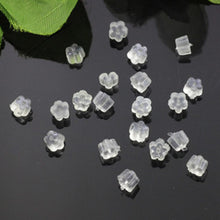 Rubber Flower Style Clear Studs Earring Back Jewelry Small Accessories 100Pcs EF8