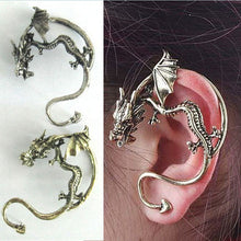 Sale Retro Vintage Black Silver Bronze Punk Temptation Metal Dragon Bite Ear Cuff Clip Wrap Earring Earrings EF8