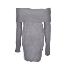 Sexy BodyCon Slim Sweater Mini Club Party Night Dress Women Long Sleeve Slash Neck Knit Dres3 Colors EF8