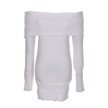 Sexy BodyCon Slim Sweater Mini Club Party Night Dress Women Long Sleeve Slash Neck Knit Dres3 Colors EF8