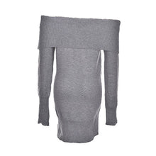 Sexy BodyCon Slim Sweater Mini Club Party Night Dress Women Long Sleeve Slash Neck Knit Dres3 Colors EF8