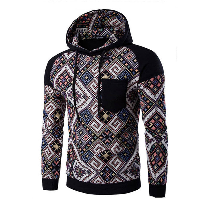 Men Jacket Men Cotton Retro Long Sleeve Hoodie Hooded Sweatshirt Tops Jacket Coat Outwear ClothingPlus Size EF8