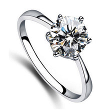Women Charm Noble Simulated Diamond Wedding Rings Luxury Crystal Finger Rings Silver Gold color EF8