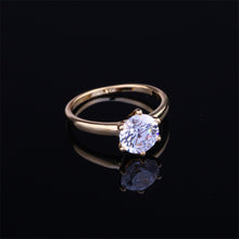 Women Charm Noble Simulated Diamond Wedding Rings Luxury Crystal Finger Rings Silver Gold color EF8
