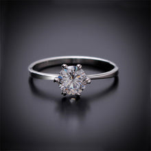 Women Charm Noble Simulated Diamond Wedding Rings Luxury Crystal Finger Rings Silver Gold color EF8