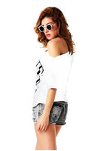 Women Cute LOVE letters print T shirt short sleeve off shoulder shirts camisas femininas casual solid plus size tops EF8
