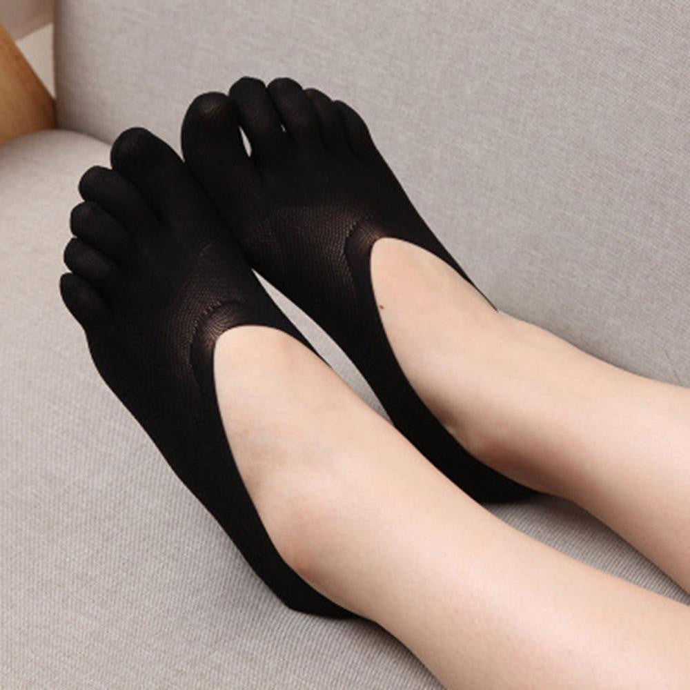 Women Low Cut Five Finger Toe Socks Invisible Socks Sock Slippers Shallow Mouth Sock Solid Color Lace Antiskid EF8