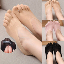 Women Low Cut Five Finger Toe Socks Invisible Socks Sock Slippers Shallow Mouth Sock Solid Color Lace Antiskid EF8