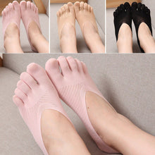 Women Low Cut Five Finger Toe Socks Invisible Socks Sock Slippers Shallow Mouth Sock Solid Color Lace Antiskid EF8