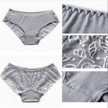 Women Underwear Bamboo Fiber C y Color Sexy Lace Panties Lingeries See Through Underpants Briefs Girls One Size EF8