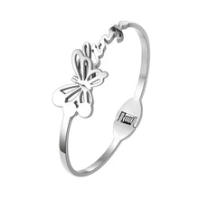 Bracelet Watch Women Fashion Butterfly Silver Rhinestone Bangle Watch Bracelet Wristwatches Set 587S EF8
