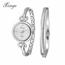Rhinestone Diamond Woman Girl Ladies Bracelet Bangle Dress Wristwatch Silver Rhinestone Bangle Watch Bracelet Set 590S EF8