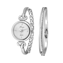 Rhinestone Diamond Woman Girl Ladies Bracelet Bangle Dress Wristwatch Silver Rhinestone Bangle Watch Bracelet Set 590S EF8