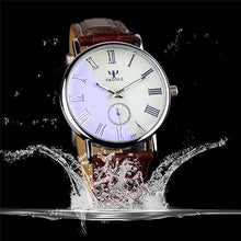 Luxury Waterproof Faux Leather Men Blue Ray Glass Sports Quartz Watch Dress Quartz Analog Watches Hour for Men EF8