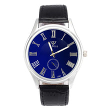 Luxury Waterproof Faux Leather Men Blue Ray Glass Sports Quartz Watch Dress Quartz Analog Watches Hour for Men EF8