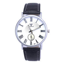Luxury Waterproof Faux Leather Men Blue Ray Glass Sports Quartz Watch Dress Quartz Analog Watches Hour for Men EF8