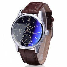 Mens watches Top Luxury Fashion Faux Leather Mens Business ClockBlue Ray Glass Quartz Analog Watches EF8