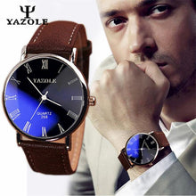 2pc Luxury Fashion Faux Leather Mens Blue Ray Glass Quartz Analog Watches Quartz-watch Relogio Masculino Feminino Montre EF8