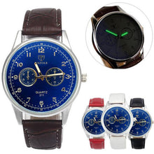 Luxury Famous men watch Mens Waterproof Noctilucent Leather Blue Ray Glass Quartz Analog Watches Relogio Masculino EF8