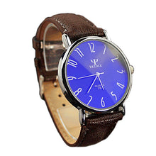 relogio masculino Leather Belt Band Analog Men's Quartz Watch Fashion Blue Ray Glass Casual Business Sports Mens Watches EF8