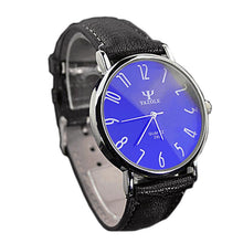 relogio masculino Leather Belt Band Analog Men's Quartz Watch Fashion Blue Ray Glass Casual Business Sports Mens Watches EF8