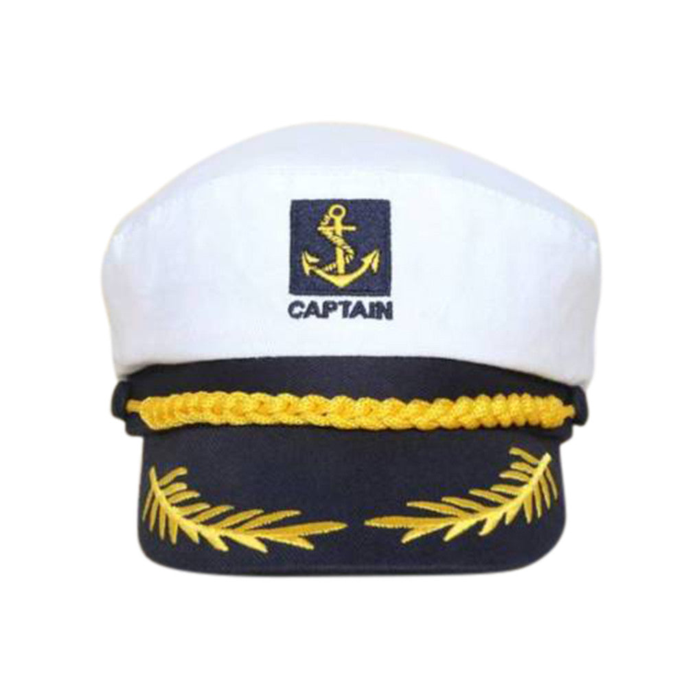Yacht Captain Navy Marine Skipper Ship Sailor Military Nautical Hat Cap White EF8