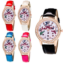 5 Colors Snowman Women Ladies Luxury Diamond Leather Quartz Wrist Dress Watch Montre femme Clock Gift EF8
