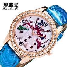 5 Colors Snowman Women Ladies Luxury Diamond Leather Quartz Wrist Dress Watch Montre femme Clock Gift EF8