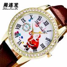 8 Colors Santa ClauWomen Ladies Luxury Diamond Leather Quartz Wrist Dress Watch Montre femme Clock Gift EF8