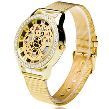 Fashion Cute Santa Snowman Women Rhinestones Quartz Steel Mesh Belt Wrist Watch Gold Plated Diamond Watches Gift EF8