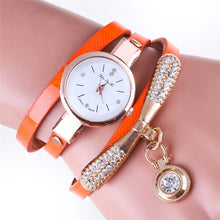 Fashion Girls Ladies Women's Watches Faux Leather Rhinestone Analog Bracelet Quartz Wrist Watches relogio feminino EF8
