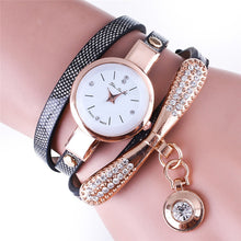Fashion Girls Ladies Women's Watches Faux Leather Rhinestone Analog Bracelet Quartz Wrist Watches relogio feminino EF8