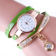 Fashion Girls Ladies Women's Watches Faux Leather Rhinestone Analog Bracelet Quartz Wrist Watches relogio feminino EF8