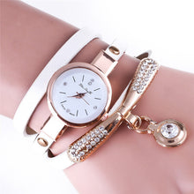 Fashion Girls Ladies Women's Watches Faux Leather Rhinestone Analog Bracelet Quartz Wrist Watches relogio feminino EF8