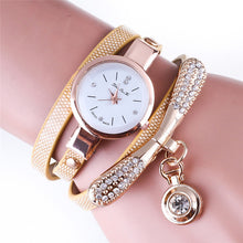 Fashion Girls Ladies Women's Watches Faux Leather Rhinestone Analog Bracelet Quartz Wrist Watches relogio feminino EF8