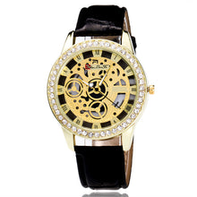 Fashion Luxury Women Analog Automatic Watch Leather Band Rhinestone Mechanical Wristwatches Clock Gift EF8
