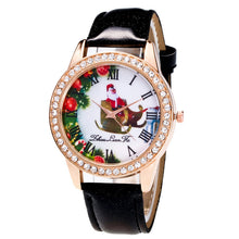 Fashion Women Men Santa Claus Analog Quartz Watch Leather Band Rhinestone Wrist Watch s HoursGift EF8