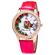 Fashion Women Men Santa Claus Analog Quartz Watch Leather Band Rhinestone Wrist Watch s HoursGift EF8