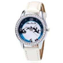 Fashion Women MenElk Analog Quartz Watch Leather Band Rhinestone Wrist Watch s HoursGift EF8