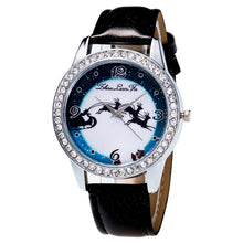 Fashion Women MenElk Analog Quartz Watch Leather Band Rhinestone Wrist Watch s HoursGift EF8