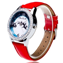 Fashion Women MenElk Analog Quartz Watch Leather Band Rhinestone Wrist Watch s HoursGift EF8