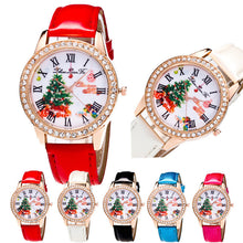 Merry Women Luxury Diamond Leather Quartz Wrist Dress Watch Montre femme Clock Tree Gifts EF8