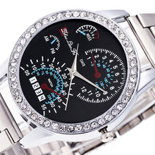 Luxury Military Stainless Steel Diamond Dial Sport QuartzClock Business Wristwatch Relogio Masculino EF8