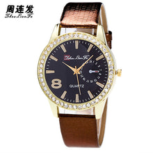 Luxury Candy ColorAndLeather Strap Diamond Watch Business Wristwatch watch ladies Relogio Masculino EF8